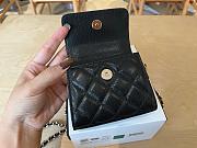 Chanel mini top pearl handle bag in black caviar leather 12cm - 5