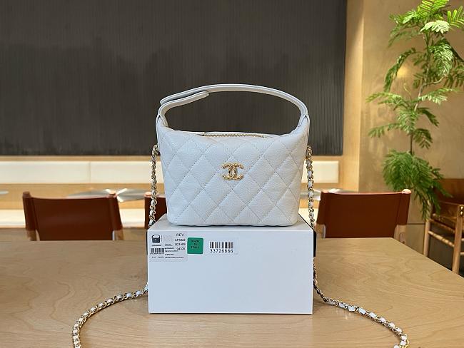 Chanel 25C hobo bag in white calfskin leather - 21.5x19x6cm - 1