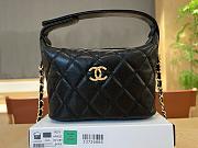 Chanel 25C hobo bag in black calfskin leather - 21.5x19x6cm - 6