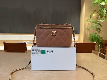 Chanel Vanity with CC Chain Brown Caviar - 16x8x10cm