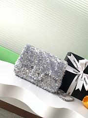 Chanel Flap with silver sequin calfskin Bag - 21x14x8cm - 1