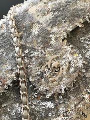 Chanel Flap with silver sequin calfskin Bag - 21x14x8cm - 2