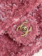 Chanel Flap with pink sequin calfskin Bag - 21x14x8cm - 2