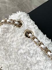 Chanel Flap with white sequin calfskin Bag - 21x14x8cm - 4