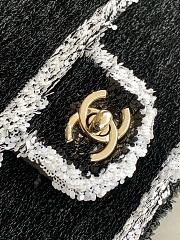 Chanel Flap with black&white sequin calfskin Bag - 21x14x8cm - 6