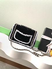 Chanel Flap with black&white sequin calfskin Bag - 21x14x8cm - 3