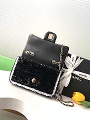 Chanel Flap with black&white sequin calfskin Bag - 21x14x8cm - 2