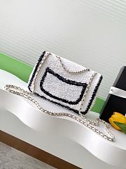 Chanel Flap with white&black sequin calfskin Bag - 21x14x8cm - 4
