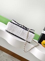 Chanel Flap with white&black sequin calfskin Bag - 21x14x8cm - 3