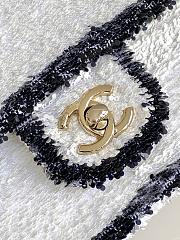 Chanel Flap with white&black sequin calfskin Bag - 21x14x8cm - 2