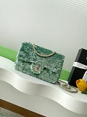 Chanel Flap with green sequin calfskin Bag - 21x14x8cm - 1