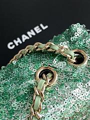 Chanel Flap with green sequin calfskin Bag - 21x14x8cm - 5
