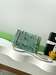 Chanel Flap with green sequin calfskin Bag - 21x14x8cm - 4