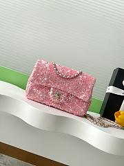 Chanel Flap with light pink sequin calfskin Bag - 21x14x8cm - 1