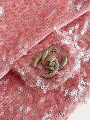 Chanel Flap with light pink sequin calfskin Bag - 21x14x8cm - 3