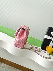 Chanel Flap with light pink sequin calfskin Bag - 21x14x8cm - 2