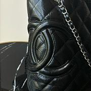 Chanel Cambon Ligne tote bag in black quilted leather - 28x25x12cm - 4