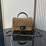 Chanel 25 bag in brown suede with black leather trim - 20x12x7cm - 1