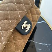 Chanel 25 bag in brown suede with black leather trim - 20x12x7cm - 4