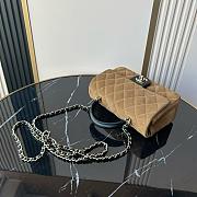 Chanel 25 bag in brown suede with black leather trim - 20x12x7cm - 2