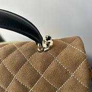 Chanel 25 bag in brown suede with black leather trim - 20x12x7cm - 5