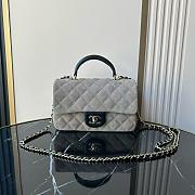 Chanel 25 bag in grey suede with black leather trim - 20x12x7cm - 1