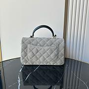 Chanel 25 bag in grey suede with black leather trim - 20x12x7cm - 3