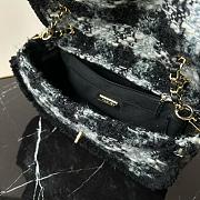 Chanel 25N large flap bag black tweed shearling lambskin gold tone metal - 26.5x16.5x9cm - 6