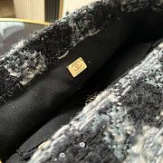 Chanel 25N large flap bag black tweed shearling lambskin gold tone metal - 26.5x16.5x9cm - 5