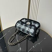 Chanel 25N large flap bag black tweed shearling lambskin gold tone metal - 26.5x16.5x9cm - 2