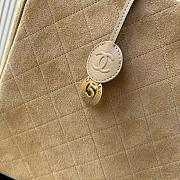 Chanel Large Boston Beige Suede Handbag - 41x31x19cm - 6