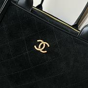Chanel Large Boston Black Suede Handbag - 41x31x19cm - 2