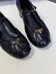 Prada black leather Mary Jane ballerina pump 35mm - 2