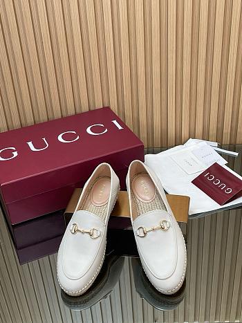 Gucci White Suede Espadrille With Horsebit