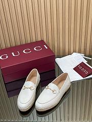 Gucci White Suede Espadrille With Horsebit - 6
