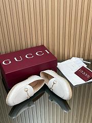 Gucci White Suede Espadrille With Horsebit - 4