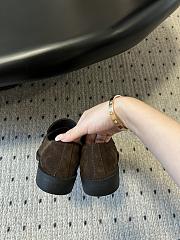 Prada chocolate brown suede triangle-logo loafers - 4