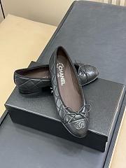 Chanel black quilted aged calfskin leather ballet flats - 3