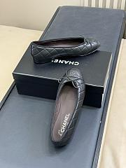 Chanel black quilted aged calfskin leather ballet flats - 5