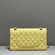 Chanel Yellow Caviar Quilted Classic Flap Medium Silver Hardware bag - 4