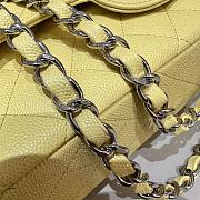 Chanel Yellow Caviar Quilted Classic Flap Medium Silver Hardware bag - 6