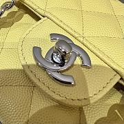 Chanel Yellow Caviar Quilted Classic Flap Medium Silver Hardware bag - 5
