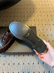 YSL Loafer loafers in black or brown eel leather with a gold-tone logo - 2