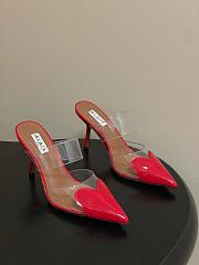 ALAÏA LE COEUR 90MM Patent Mule in Red - 1