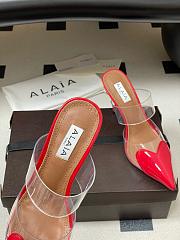 ALAÏA LE COEUR 90MM Patent Mule in Red - 5
