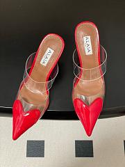 ALAÏA LE COEUR 90MM Patent Mule in Red - 4