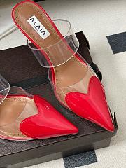 ALAÏA LE COEUR 90MM Patent Mule in Red - 2