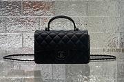 Chanel classic flap bag pure black 20x13x9cm - 1
