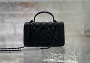 Chanel classic flap bag pure black 20x13x9cm - 6