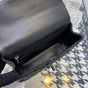 Chanel classic flap bag pure black 20x13x9cm - 2